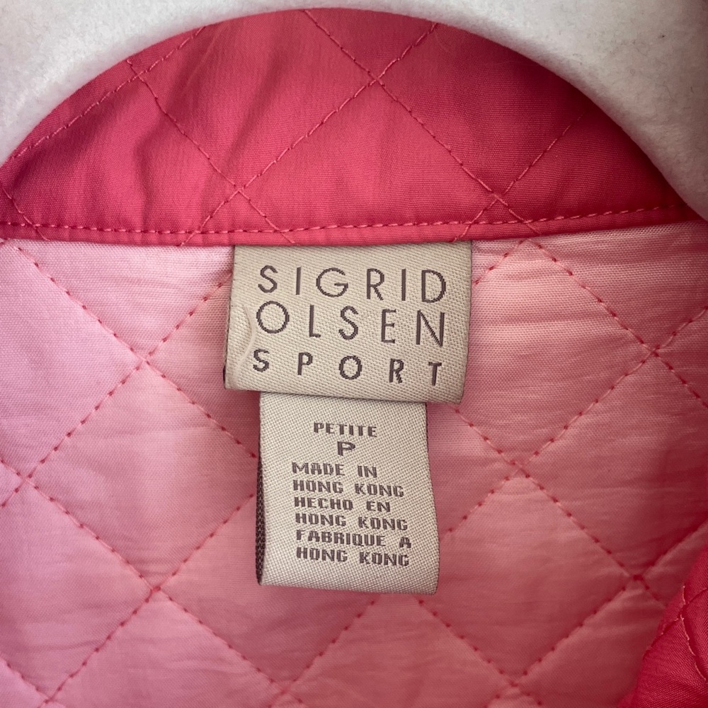 Sigrid Olsen Pink Quilted Button Down Lightweight Jacket Women’s Petite (S) - Picture 2 of 6